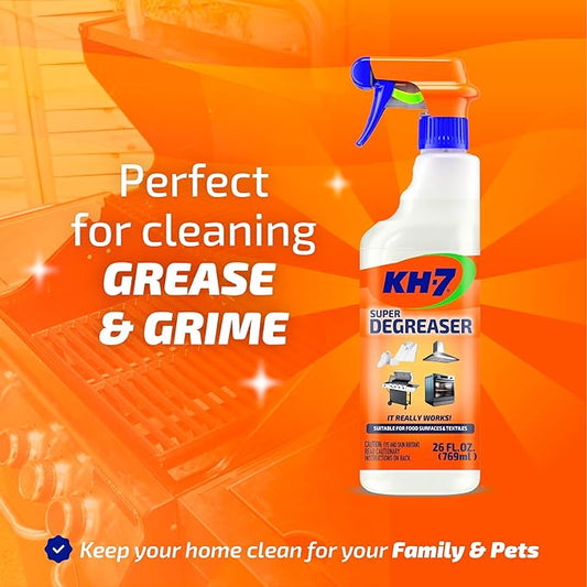 KH-7 Super Degreaser Multipurpose Cleaning Spray: The Heavy Duty All Purpose Cleaner for Your Home, Kitchen, Garage, Car & Laundry | Total Cleaner & Powerful Grease Remover, 26 oz (3 Pack)