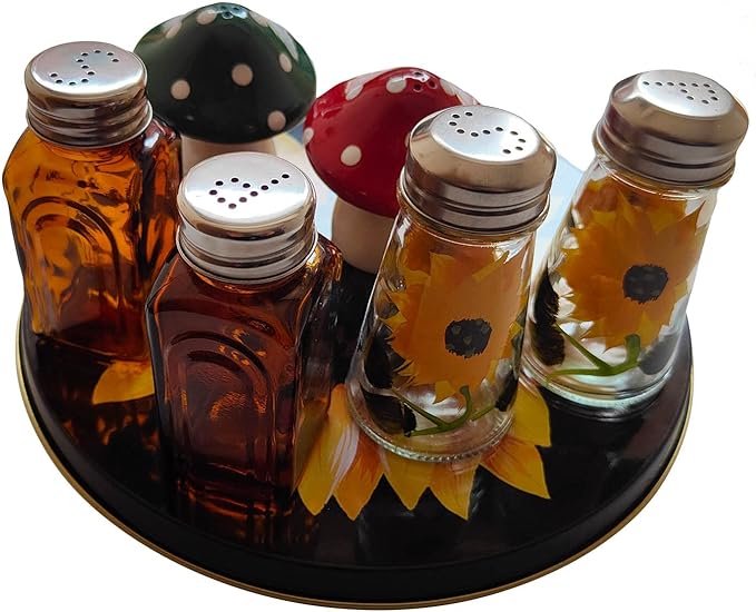 Ritadeshop Burner Covers for Electric Stove (Yellow/Black Sunflower, Round D8/10‘’)