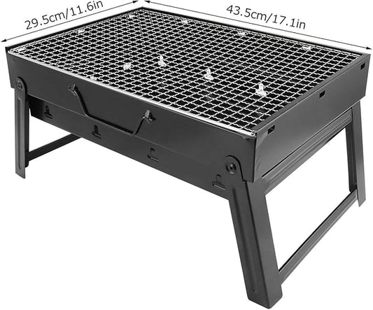 Alvinlite Barbecue Grill Stainless Steel - Kabab Grill Folding Camping Grill BBQ for Shish Kabob Grill Cooking Small Grill Portable Charcoal Tabletop Grill Barbecue