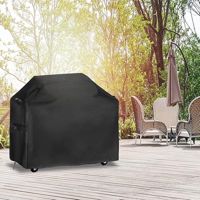 Vailge Grill Cover,72-inch Waterproof BBQ Cover,600D Heavy Duty Gas Grill Cover, UV & Dust & Rip & Fading Resistant,Suitable for Weber, Brinkmann, Char Broil Grills and More,Black