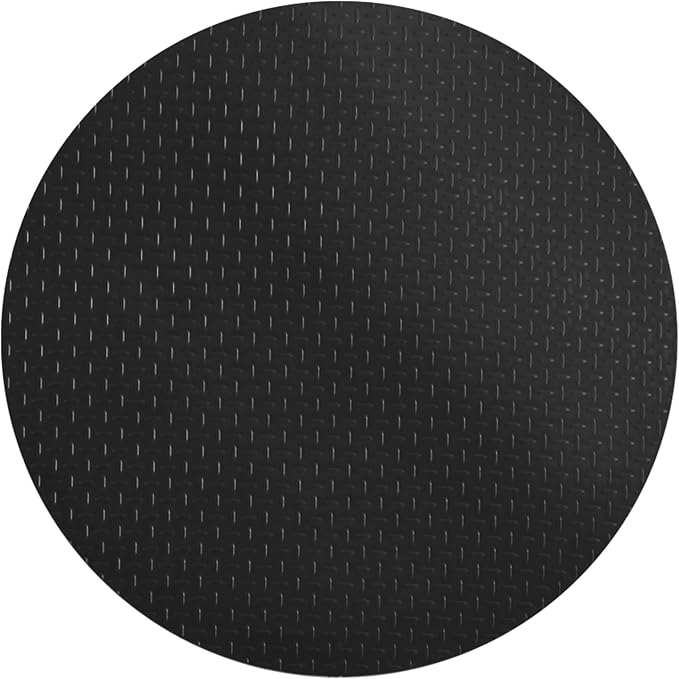 RESILIA Round Under Grill Mat – Heavy Duty, Reusable Outdoor Floor Protector Mats for Deck, Patio, & Garage – Large 36 Inch Diameter, Black, Diamond Plate, Made in The USA