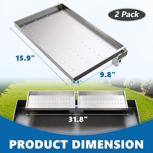 SafBbcue Griddle Warming Rack for Blackstone 36" Griddles, Reversible Warming Rack for Blackstone Flat Top Griddle Accessories to Expand Cooking Space, Universal Stainless Steel Side Shelf, 2 Pack