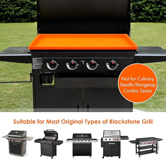 Silicone Griddle Mat Cover for Blackstone,All-Encompassing Coverage Heavy Duty Food Grade Silicone Grill Mat Cover, Nice Choice for Blackstone Griddle Protective Accessories (Orange-36inch)