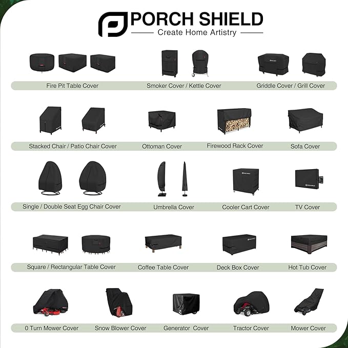 Porch Shield 64W x 24D x 48H inch Premium Gas Grill Cover Up to 64 inch, Waterproof and Fade Resistant 600D BBQ Covers for Weber, Brinkmann, Char-Broil and More, Black