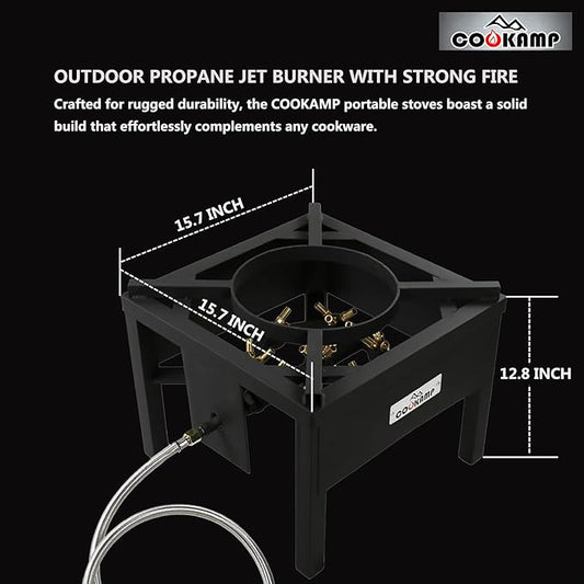 COOKAMP Propane Burner for Outdoor Cooking (23 Tips Jet Burner)