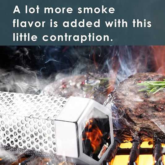 Smoke Tube - 12'' Smoke Tube for Pellet Grill 5 Hours of Billowing Smoke, Stainless Steel Pellet Smoker Tube for All Grill or Smoker, Hot or Cold Smoking