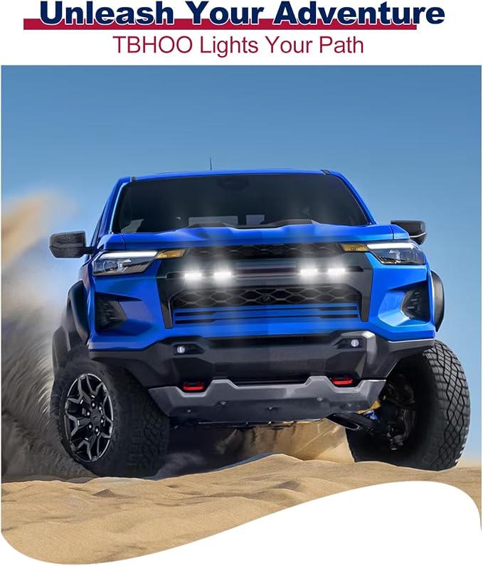 Front LED Grill Lights for Chevrolet Colorado GMC Canyon 2023-2026, White | Colorado Canyon Raptor Lights, Upgrade front-end Style, Brightness white LEDs with waterproof ABS, Easy no-drill 3M install