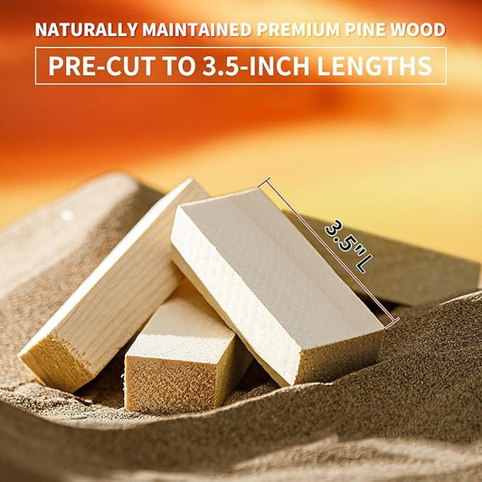 Mini Fire Stick Wood with 12pcs Fire Starters,3.5" Lengths Kiln Dried Pine Small Firewood,Waterproof Charcoal Starters,Solo Stove Accessories for Tabletop Fire Pit,Solo Stove Mesa,7.5Lbs
