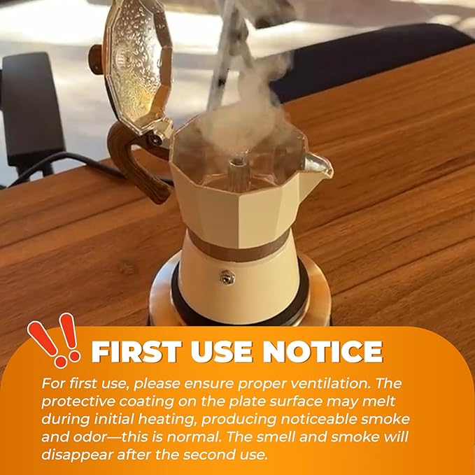 NATGAI 500W Small Hot Plate Electric Hot Plate, Portable Mini Hot Plate, Adjustable Temperature Single Burner for Moka Pot, Coffee, Milk, Water Heating, 5.5" Portable Electric Stove(110V US Plug)