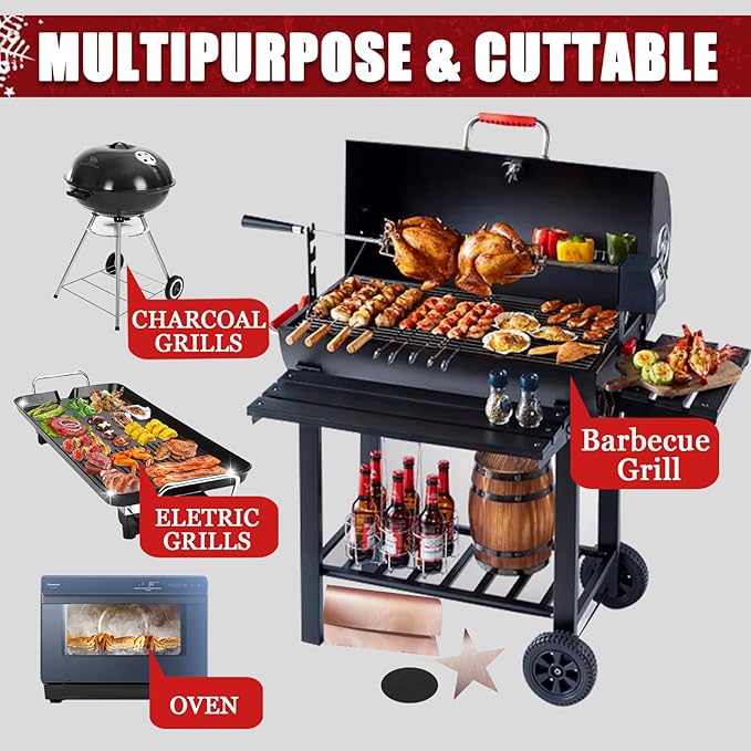 UBeesize 6 Pack Black Grill Mats for Outdoor Grill, Heavy Duty BBQ Grilling Matt & Oven Liners, Resuable, Easy to Clean, Works on Gas Charcoal Electric Grill, Smoker, Oven -15.75 x 13 Inch