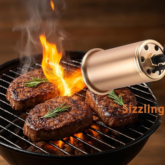 Propane Torch Gun With One-Touch Max Fire, Adjustable Kitchen Torch, Powerful Propane Torch With Many Safety Features(Tank Not Included)