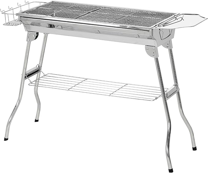 Folding Charcoal BBQ Grill, Portable Charcoal Barbecue Grill for Camping, Picnic