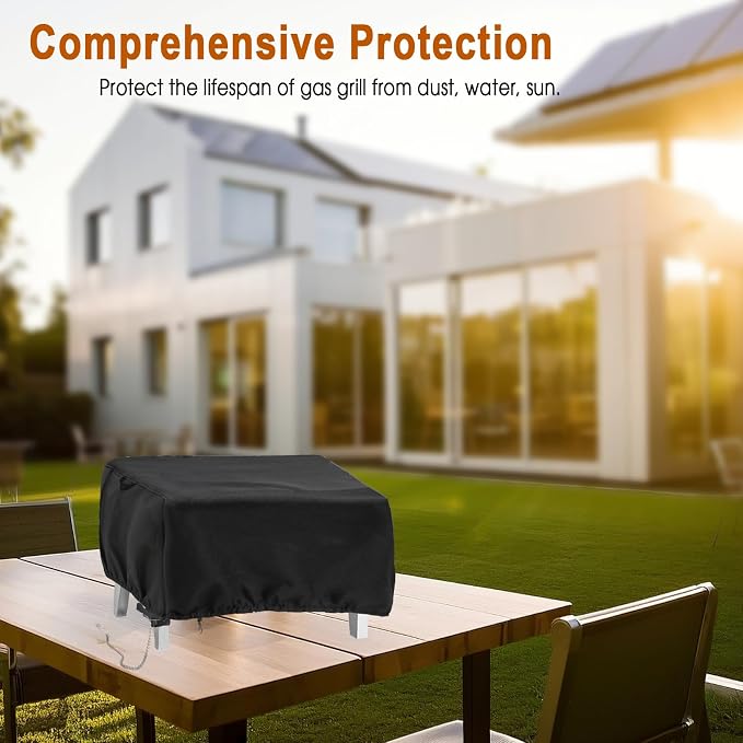 Grill Cover for Lifemaster 2 Burner Portable Gas Grill | Waterproof Outdoor Grill Cover BBQ Grill Cover Barbeque Grill Cover (Cover Only) - 24"L×21"W×17"H, Black