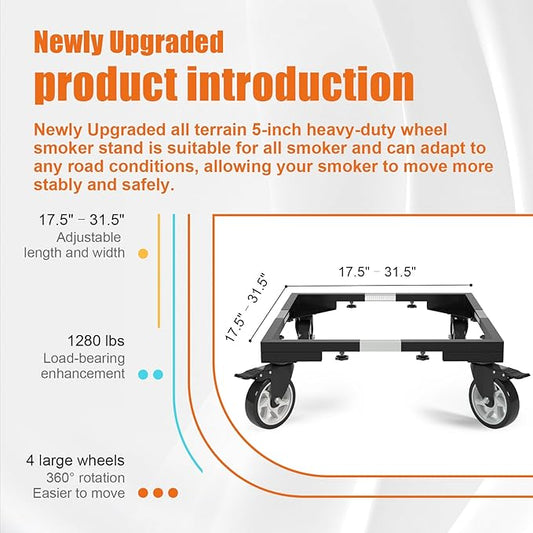 I'Ezonk 5 Inch Casters Wheels All Steel Smoker Stand,Electric Smoker&Vertical Electric Smoker&Digital Electric Smoker Universal Mobile Stand