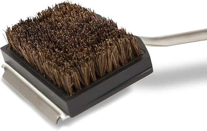 Pit Boss Grills Soft Touch Palmyra Head Brush, Black/Silver