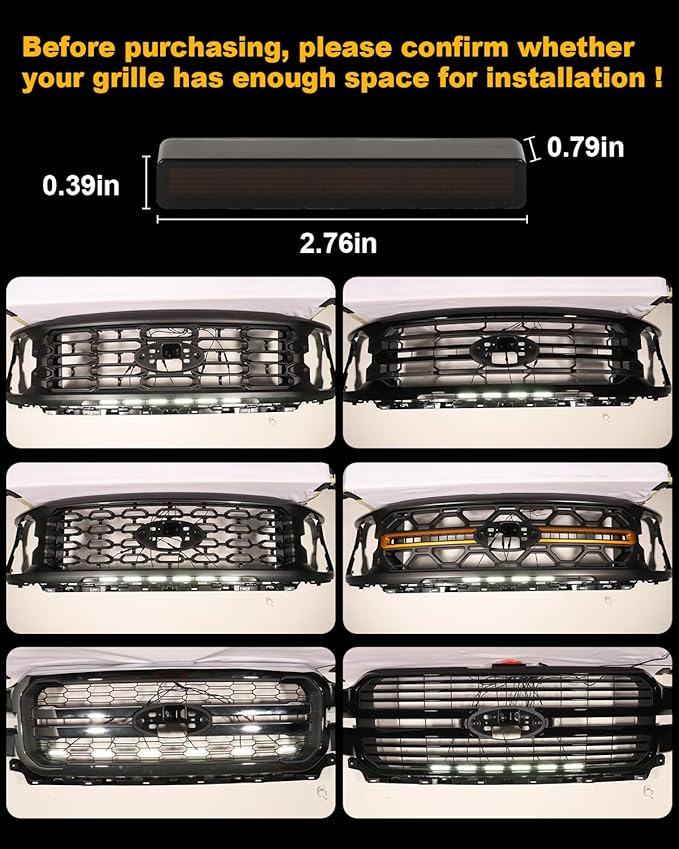 OKLSG LED Front Grill Lights for F150 2026 2025 2024-2018 Grille Light F150 Accessories(White Lights, 6)