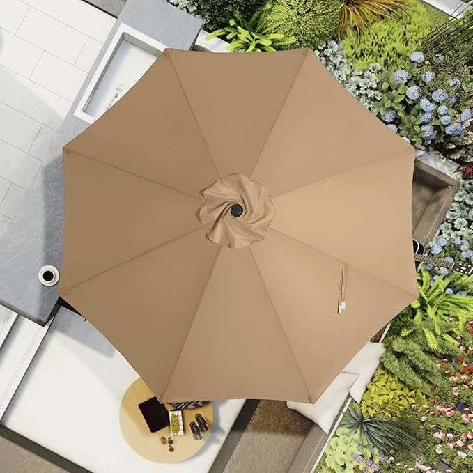 MASTERCANOPY Patio Umbrella 11 ft Replacement Canopy for 8 Ribs-Grey Canopy Only