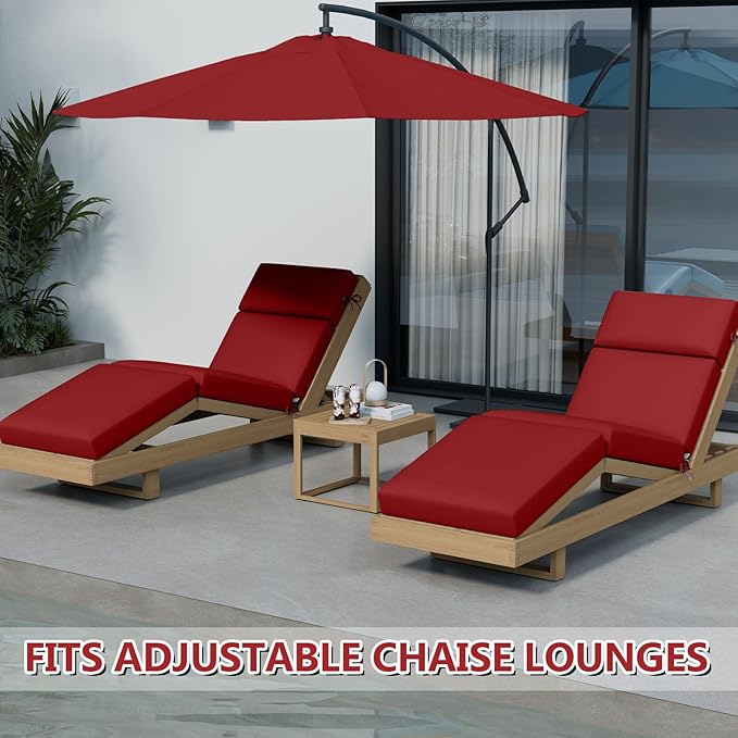 Chaise Lounge Cushions Outdoor, 80 x 26 x 4 Inch Lounge Chair Cushions for Outdoor Furniture - Waterproof Lounge Patio Replacement Cushion, 4In Fade-Resistant ThickPatio Chaise Lounge Cushion