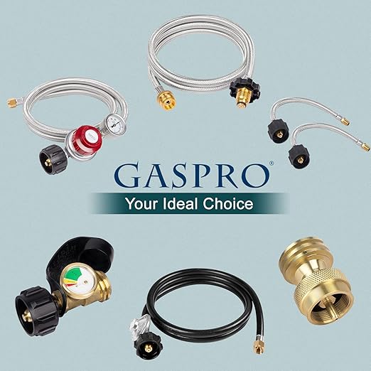 GASPRO Universal Propane Tank Gauge, Fits for 5-100lb Propane Tank Cylinder, Propane Adapter with POL Connection for RV, Camper, Gas Grill, Fire Pit, Propane Heater and More