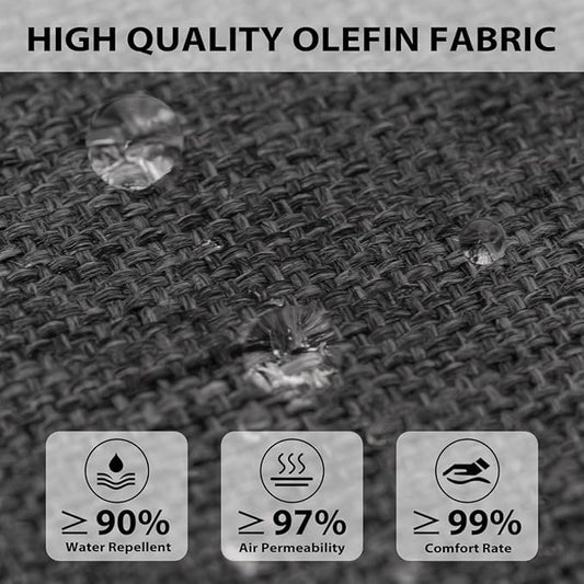 Sundale Outdoor Olefin Quilted Lounge Cushion Set of 4, Patio Foldable Chaise Lounger Cushion, Water-Resistant Lounge Chair Pad with Straps Medium Gray, 80 x 26 inches