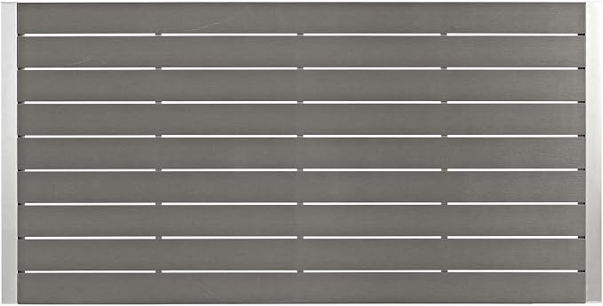 Modway Shore 9Piece Outdoor Patio Aluminum Dining Set in Silver Black