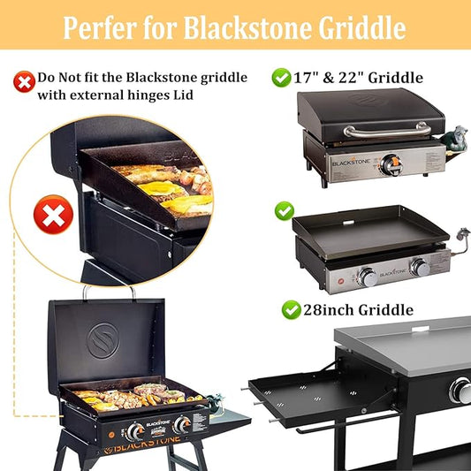 New Upgraded Griddle Caddy Shelf for Blackstone 17"/ 22"/ 28" Griddle, Addition Side Rack Storage Tray with Paper Towel Holder, Spatula Holder Organizer for Blackstone Grill Accessories