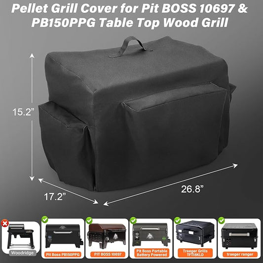 Universal Tabletop Grill Cover for NXR 3 Burner Portable Gas Grill for Pit Boss PB150PPG Smoker Cover for Traeger Ranger Scout 24'' TableTop for Cuisinart CGG-306 for Royal Gourmet Griddle PD1301R