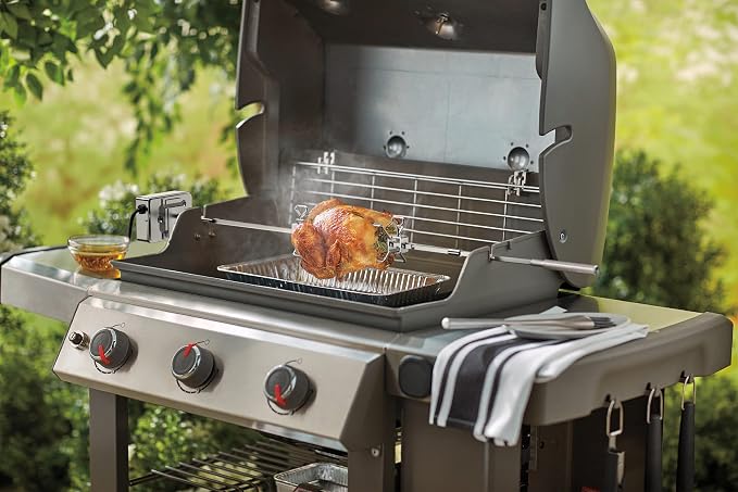 onlyfire Stainless Steel Grill Rotisserie Kit for Weber Genesis Grills | For Weber Genesis II/Genesis II LX 200 and 300 Series Grills, NOT FIT Genesis 300 series from 2007-2016, 2022 and newer