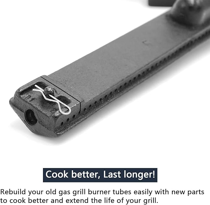 Hongso Grill Parts Heat Plates and Burners Replacement for Jenn Air 720-0062, 720-0062-LP, 720-0165, 720-0164, 720-0141, Nexgrill 720-0100, 720-0138 Gas Grill Models, 4 Pack