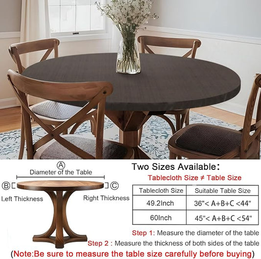 opstellen Fitted Round Tablecloth Waterproof Table Cloth Vinyl Indoor Outdoor Circle Cover for 36-44" Tables Dining Kitchen Apartment Home Party Gear Gifts Summer Fall Patio Picnic Camping Essentials