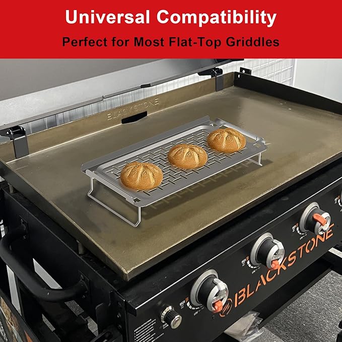 Universal Griddle Warming Rack for Blackstone, Stainless Steel Grill Rack for Weber, Grill Warming Tray for Charbroil, Griddle Racks for Nexgrill and Most Flat Top Grills, Accessories for Weber 6784
