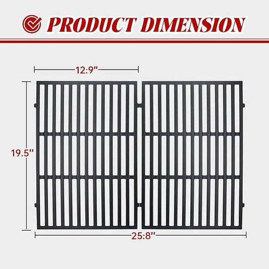 7620 7621 Flavorizer Bars for Weber Genesis 300 Series, E310, S310, E320, E330, S330, EP310, EP320, EP330 Grill with Front-Mounted Control (Cast Iron, 7524-2)