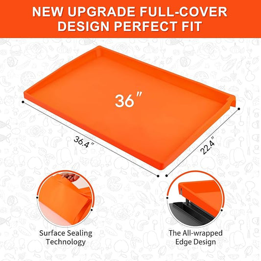 Silicone Griddle Mat Cover for Blackstone Grill 36 Inch, Upgraded Full-Edge Design Protective Cover, Heavy Duty BBQ Mats for Outdoor Grill, Blackstone Griddle Accessories