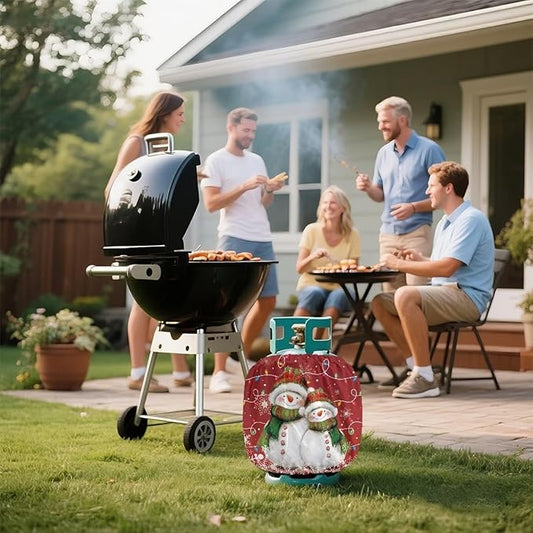 Christmas Propane Tank Cover 20lb Easy to Install Gas Tank Cylinder Cover for Outdoor Camping Yard Party Waterproof Grill Accessories Gift for Friends