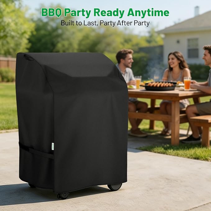 32 Inch Grill Cover, Heavy Duty BBQ Gas Grill Cover for Outdoor, All Weather Waterproof UV Protection, Fits 2 Burner Grills with Folded Shelves, Fits Weber, Nexgrill, Char-Broil