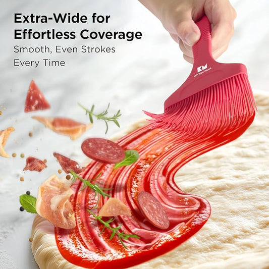 Kitchen Mama Platinum Silicone Extra Wide Pastry & Basting Brush Utensil Set โ Heat Resistant, Dishwasher Safe, BBQ Grilling, Cooking, Baking, Perfect For Outdoor, and Butter, Egg Wash, Oil and Sauce