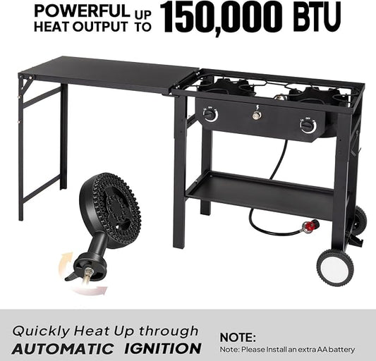 ROVSUN 2/3 Burner Outdoor Propane Gas Stove High Pressure Stand Cooker for Backyard Cooking Camping Home Brewing Canning Turkey Frying