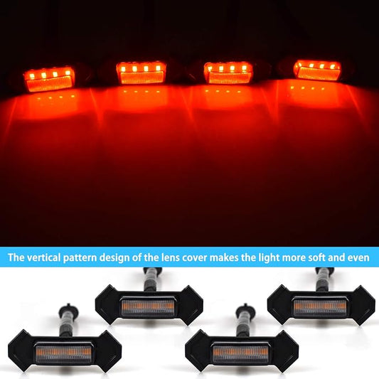 Boigoo Truck Red Grille Lights for Tacoma TRD Pro Grilles Decorative Lamps | Grill Lamp Fits 2005-2011 & 2016-2019 Tacoma TRD Pro Off-Road Limited Sport SR5 SR Grilles RED LED Smoked Lens 4pcs with fuse