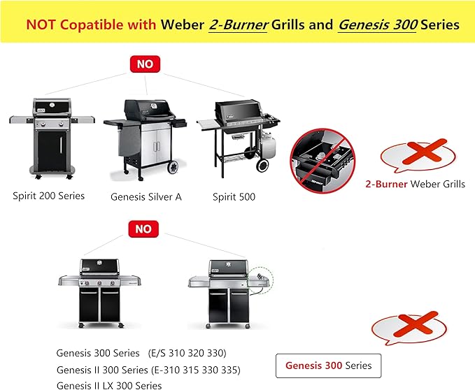 Hongso 17.5" Crill Grates for Weber Spirit e310, Weber Spirit 300 and Spirit II 300, Spirit E & S 310 315 320 330, Spirit 700, Genesis Gold & Silver B/C 1000-5000 Gas Grill, Cast Iron, Parts 7638 7639