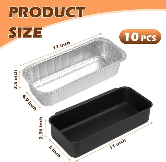 70379 Catch Pan & 6498 Drip Pan Liners for Weber Genesis II 400/600, Summit 400/600 Series Grills, Steel Grease Tray & 6417 10Pcs Foil Grease Pan Liners for Weber SmokeFire & 28''/36" Griddle