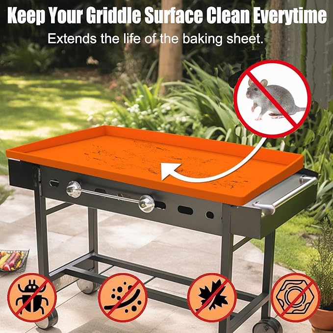 Silicone Griddle Cover Mat for Blackstone, Blackstone Grill Accessories 36-Inch Fully Wrapped Grill Flat Top Cover Food-Grade Grill Mat