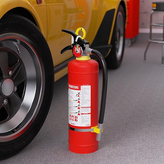 Ougist ABC Dry Chemical Fire Extinguisher, 5 lb – 2-A:10-B:C Rated for Home, Office & Vehicle, Quick Release, Easy-Grip Handle, Ideal for Electrical & Grease Fires, Car Extinguisher, Model FF2KG