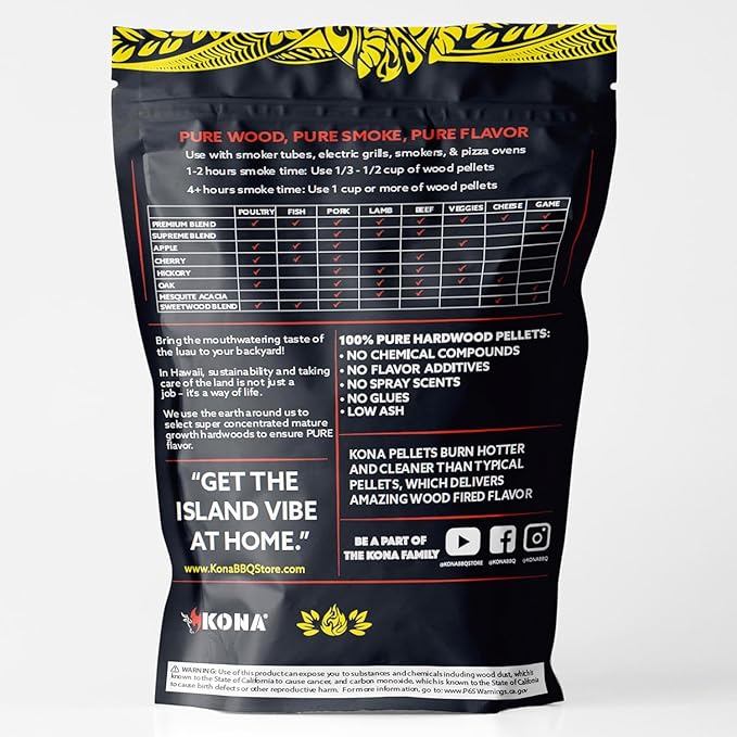 Kona Hickory Indoor Smoker Pellets - 2 lb Resealable Bag