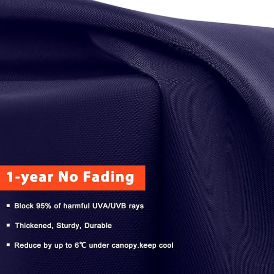MASTERCANOPY Valance Patio Umbrella 9 ft Replacement Canopy for 8 Ribs-Navy Blue Canopy Only