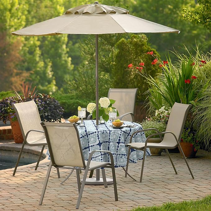 Outdoor/Indoor Round Tablecloth with Umbrella Hole Zipper, Decorative Circular Table Cover for Home Garden, 60 Inch, Boho Geometry Blue