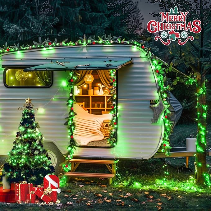 JMEXSUSS 200 LED Green Christmas String Lights Indoor Outdoor Clear Wire | Connectable, Plug in, for Halloween Christmas St Patricks Day Spring Tree Garden Decor