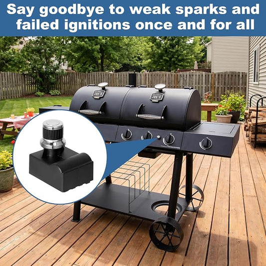 4-Outlets Grill Igniters Replacement for Oklahoma Joe's Longhorn Combo Charcoal/Gas Smoker/Grill 3 Burner 14201767 15202029 16202046, Pulse Igniter Grill Part Kit w/Wires for Charbroil 463714514