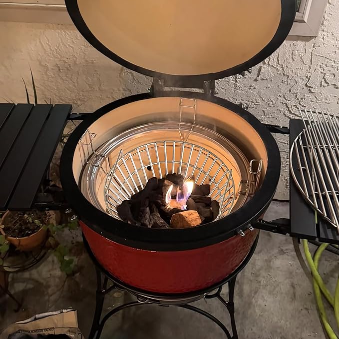 onlyfire Upgraded Stainless Steel Charcoal Ash Basket, Fits Large BGE, Kamado Joe Classic, Vision Classic B, Vision Pro S-Series & Similar Kamado Grills