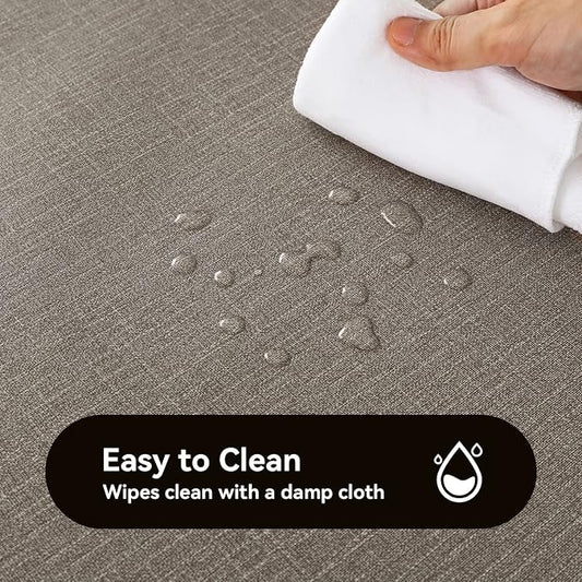 Romanstile 100% Waterproof PVC Tablecloth, Rectangle Oil Spill Proof Stain Resistant Vinyl Table Cloth, Wipe Clean Plastic Table Covers for Kitchen/Dining/Parties - 60 x 102 Inch, Brown