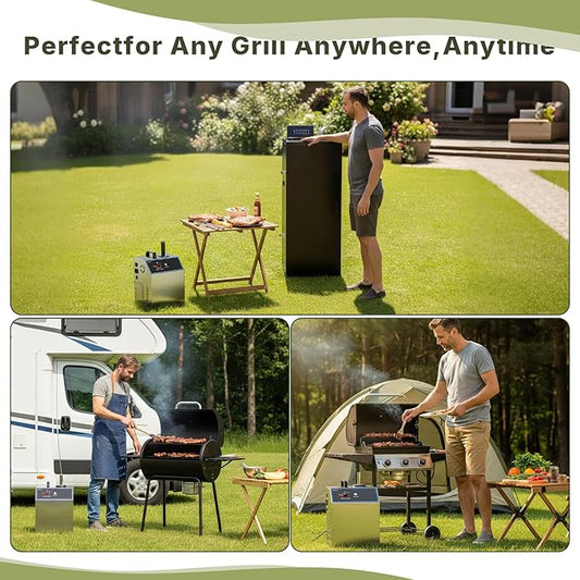 HAKKA Outdoor Smoke Generator, Commercial Electric Cold Smoke Generator for Pellet Smoker 110V 89W Fit Any Grill for Camping Backyard BBQ